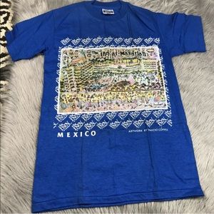 Vintage 1986 The Inn At Mazatlan Mexico Blue Single Stitch T Shirt